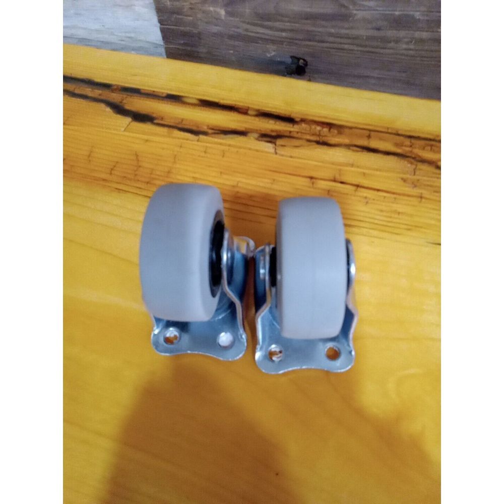 2PK Everbilt 2in. Medium Duty Gray TPR Rigid Plate Caster Wheels 90 Lbs. Load